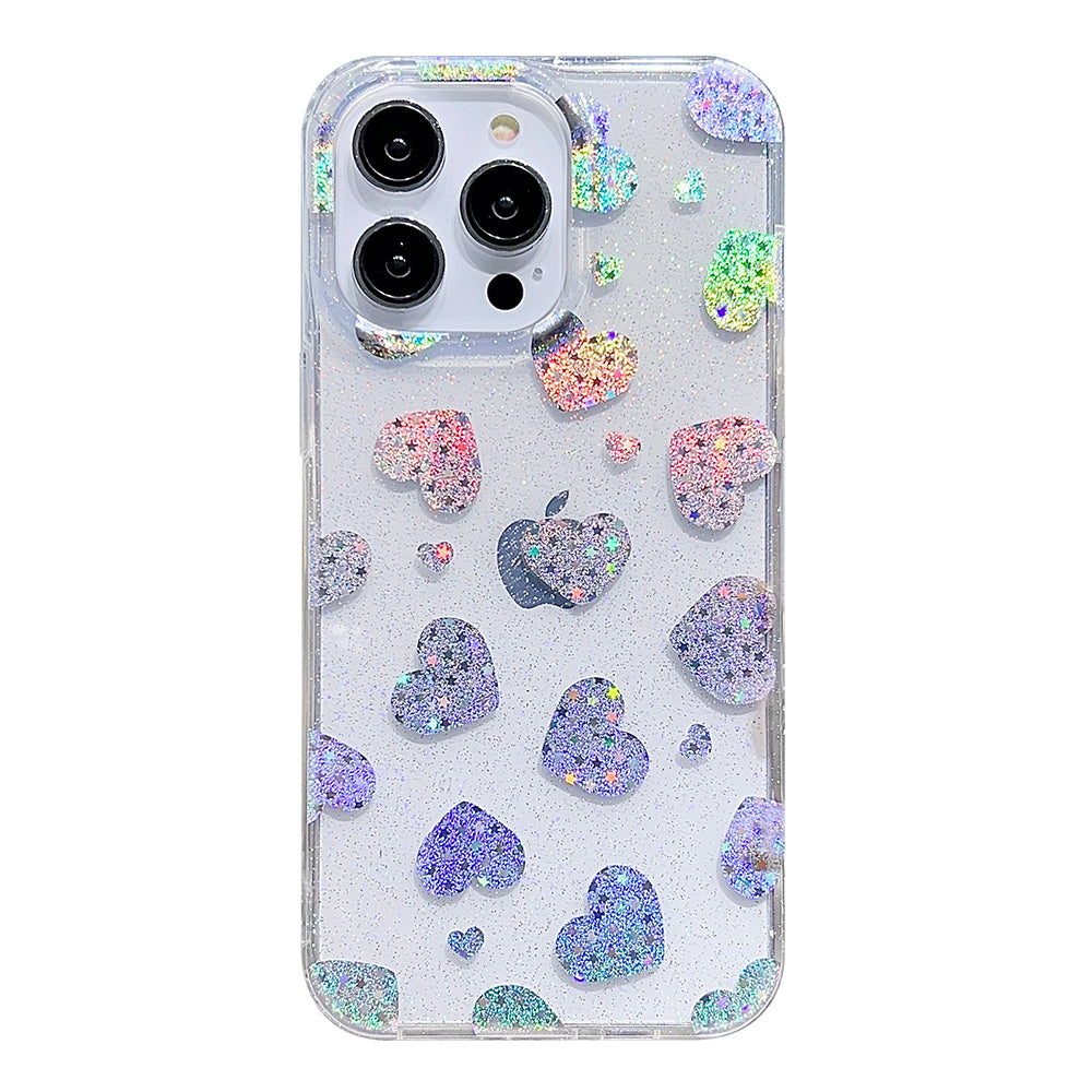 For iPhone 14 Pro Max PC+TPU Cell Phone Case Glitter Powder IMD Phone Cover