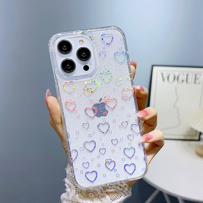 For iPhone 14 Pro Max PC+TPU Cell Phone Case Glitter Powder IMD Phone Cover