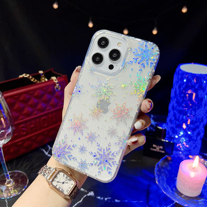 For iPhone 14 Pro IMD Phone Case PC+TPU Glitter Powder Protective Phone Cover