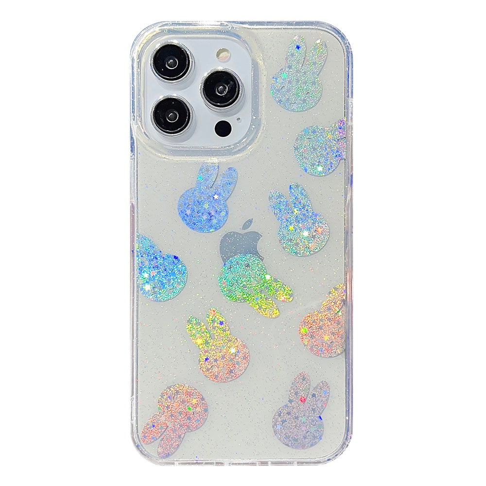 For iPhone 14 Pro IMD Phone Case PC+TPU Glitter Powder Protective Phone Cover
