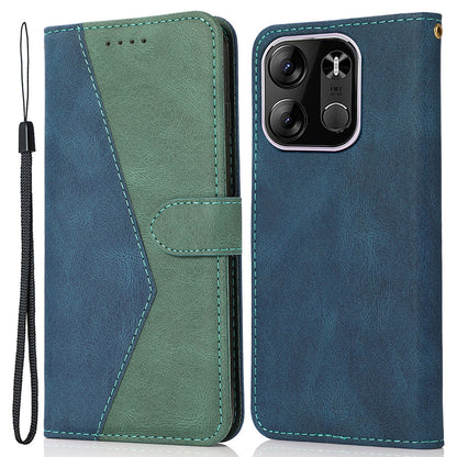 For Tecno Spark Go 2023 4G Splicing PU Leather Phone Case Anti-drop Stand Wallet Cover