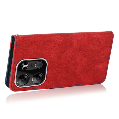 For Tecno Spark Go 2023 4G Splicing PU Leather Phone Case Anti-drop Stand Wallet Cover