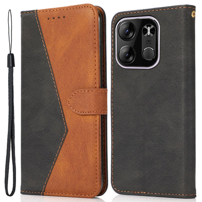 For Tecno Spark Go 2023 4G Splicing PU Leather Phone Case Anti-drop Stand Wallet Cover