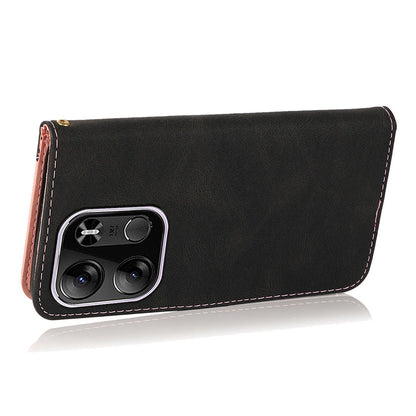 For Tecno Spark Go 2023 4G Splicing PU Leather Phone Case Anti-drop Stand Wallet Cover