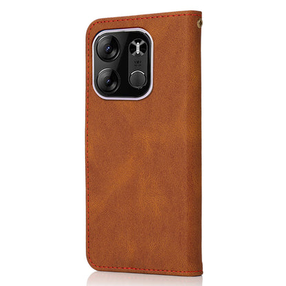 For Tecno Spark Go 2023 4G Splicing PU Leather Phone Case Anti-drop Stand Wallet Cover