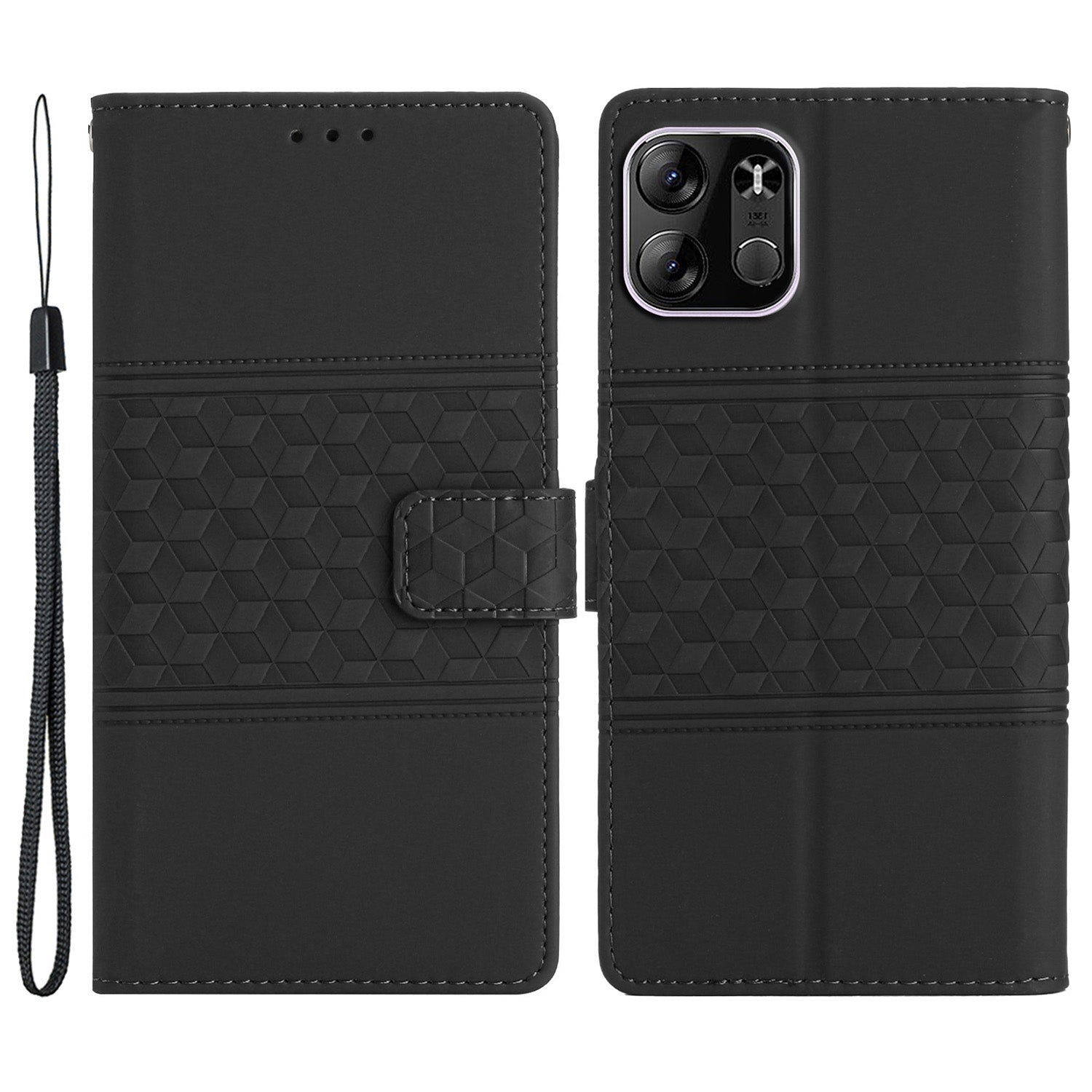 For Tecno Spark Go 2023 4G PU Leather Phone Case Imprinted Rhombus Stand Wallet Cover