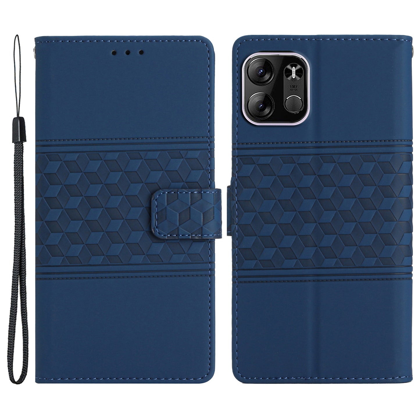 For Tecno Spark Go 2023 4G PU Leather Phone Case Imprinted Rhombus Stand Wallet Cover