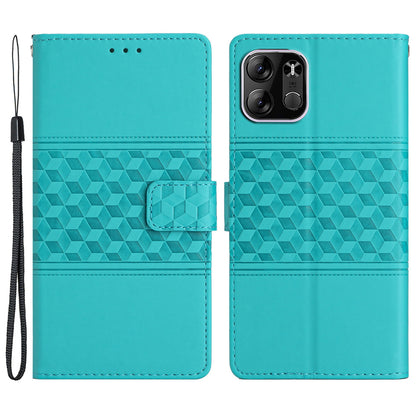 For Tecno Spark Go 2023 4G PU Leather Phone Case Imprinted Rhombus Stand Wallet Cover