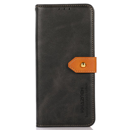 KHAZNEH Phone Leather Cover for Google Pixel 8 Pro Gold Button Magnetic Case with Stand Wallet