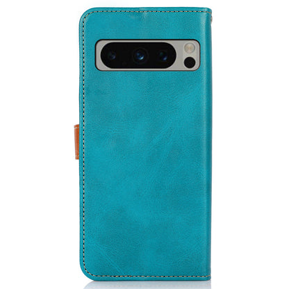 KHAZNEH Phone Leather Cover for Google Pixel 8 Pro Gold Button Magnetic Case with Stand Wallet