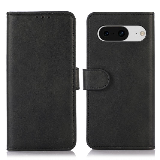 PU Leather Phone Case for Google Pixel 8 , Cowhide Texture Protective Cover with Stand Wallet