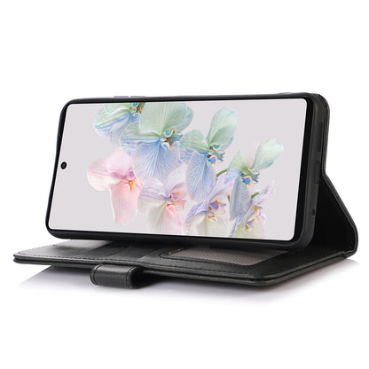 PU Leather Phone Case for Google Pixel 8 , Cowhide Texture Protective Cover with Stand Wallet