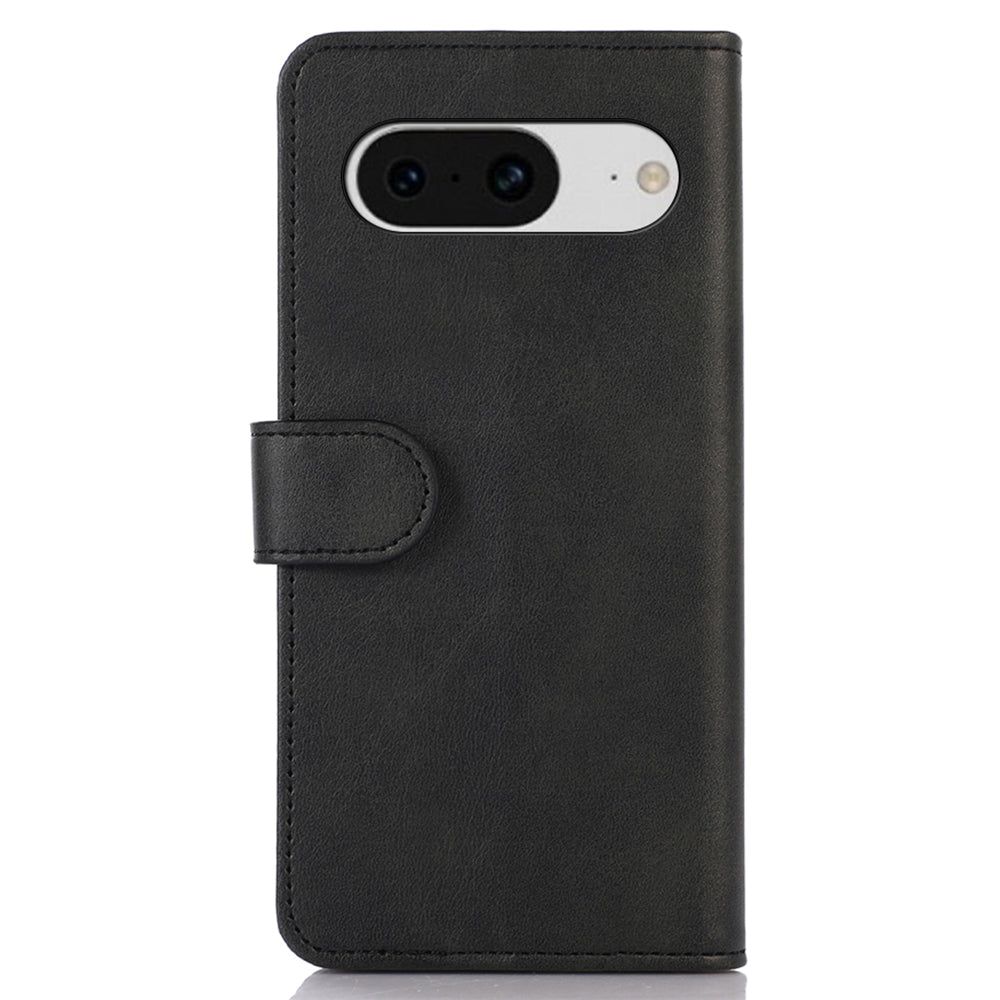 PU Leather Phone Case for Google Pixel 8 , Cowhide Texture Protective Cover with Stand Wallet