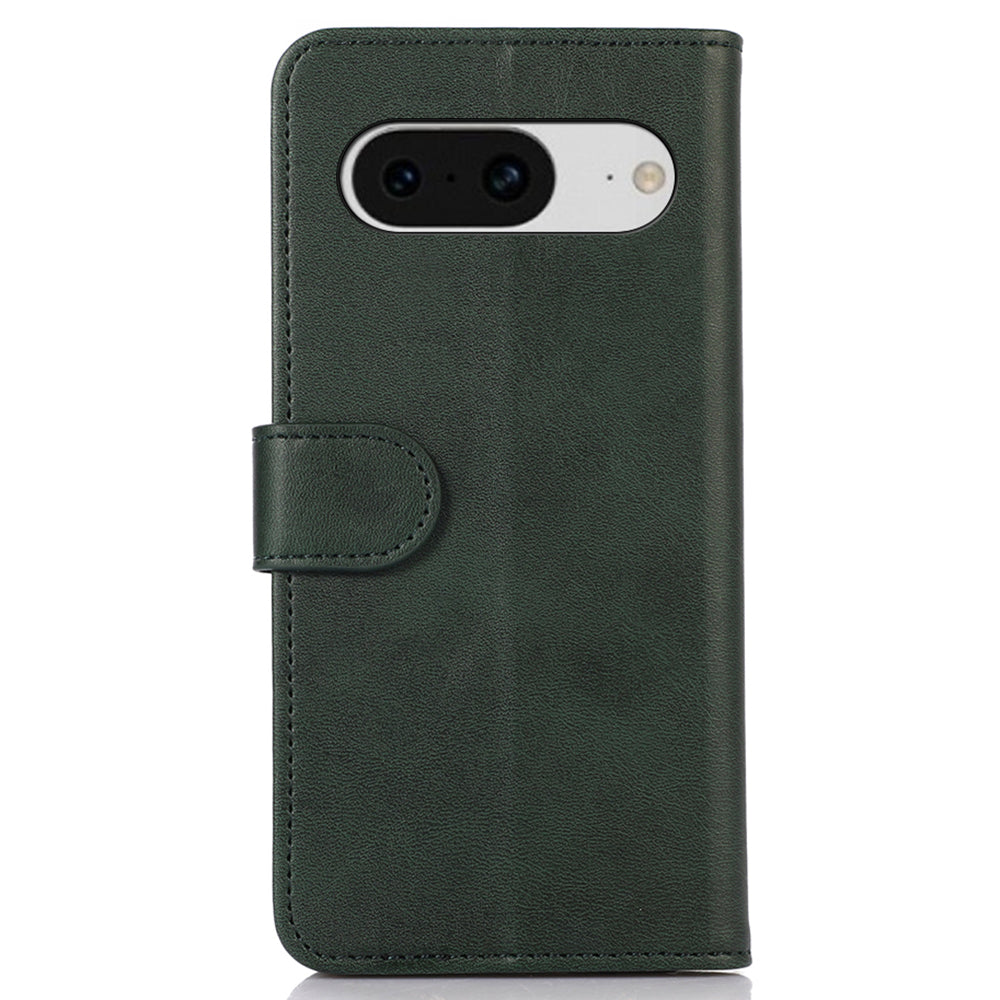 PU Leather Phone Case for Google Pixel 8 , Cowhide Texture Protective Cover with Stand Wallet