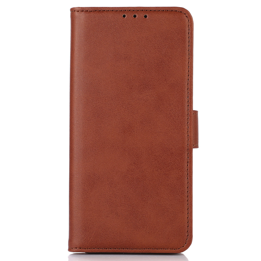 PU Leather Phone Case for Google Pixel 8 , Cowhide Texture Protective Cover with Stand Wallet