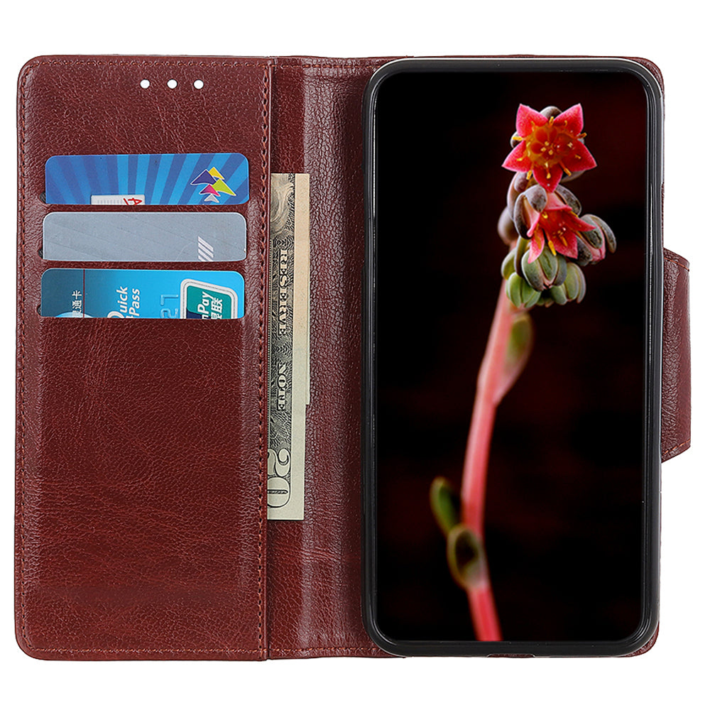 Wallet Case for Google Pixel 8 Pro , Anti-scratch PU Leather Cowhide Texture Stand Phone Cover