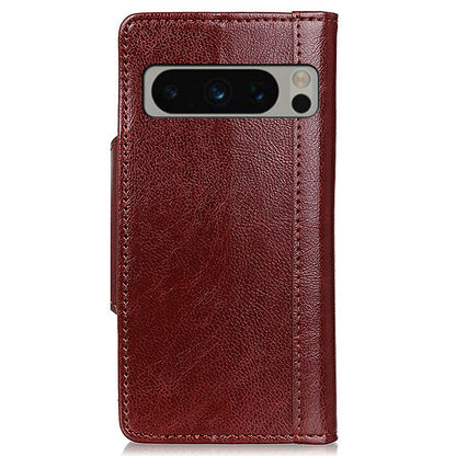 Wallet Case for Google Pixel 8 Pro , Anti-scratch PU Leather Cowhide Texture Stand Phone Cover