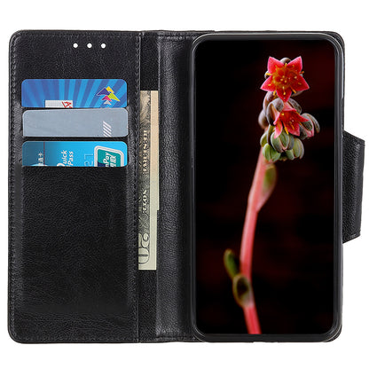 Wallet Case for Google Pixel 8 Pro , Anti-scratch PU Leather Cowhide Texture Stand Phone Cover