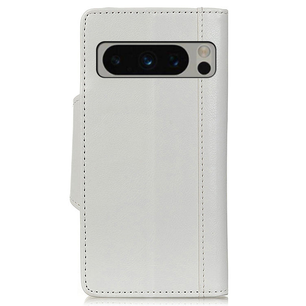 Wallet Case for Google Pixel 8 Pro , Anti-scratch PU Leather Cowhide Texture Stand Phone Cover