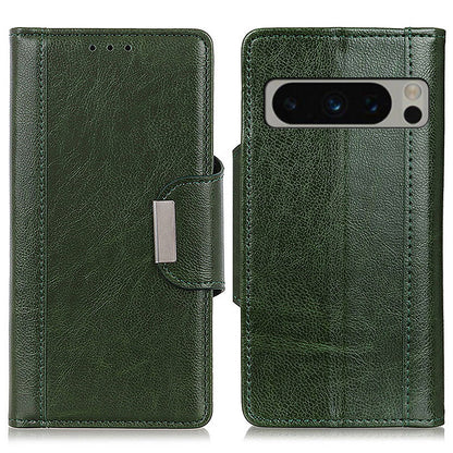 Wallet Case for Google Pixel 8 Pro , Anti-scratch PU Leather Cowhide Texture Stand Phone Cover