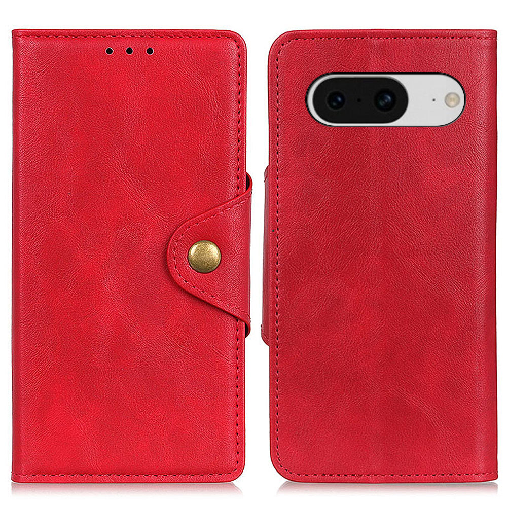 For Google Pixel 8 Shockproof Stand Wallet PU Leather Case Brass Buckle Mobile Phone Cover