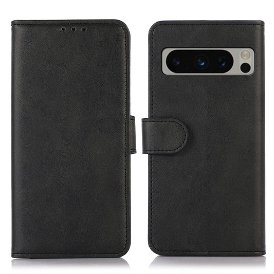 PU Leather Phone Case for Google Pixel 8 Pro , Cowhide Texture Cellphone Cover with Stand Wallet
