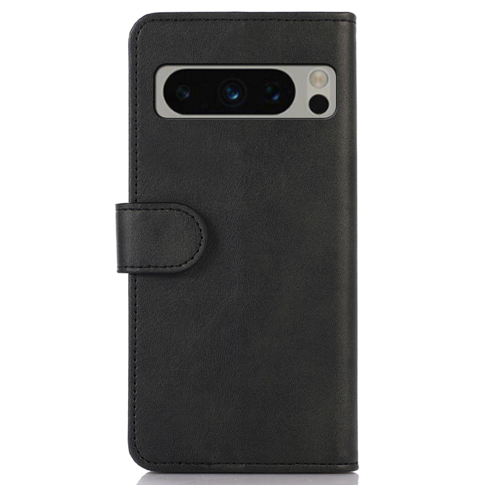 PU Leather Phone Case for Google Pixel 8 Pro , Cowhide Texture Cellphone Cover with Stand Wallet