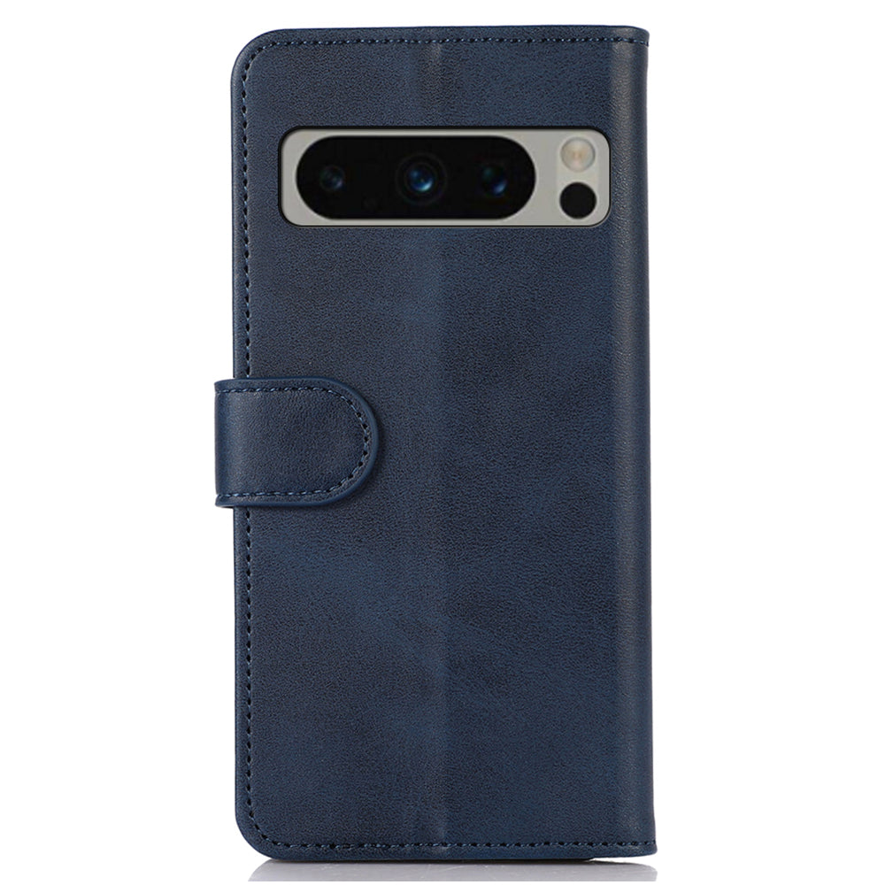 PU Leather Phone Case for Google Pixel 8 Pro , Cowhide Texture Cellphone Cover with Stand Wallet