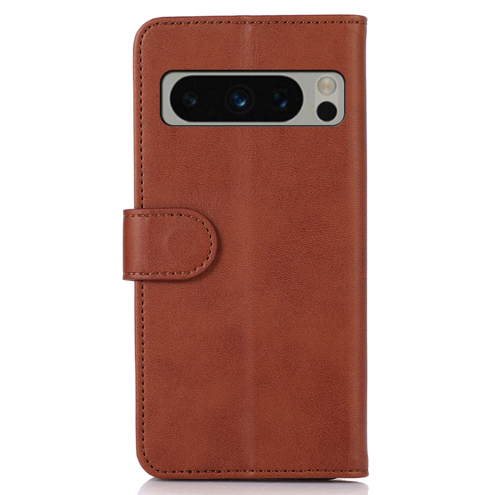 PU Leather Phone Case for Google Pixel 8 Pro , Cowhide Texture Cellphone Cover with Stand Wallet