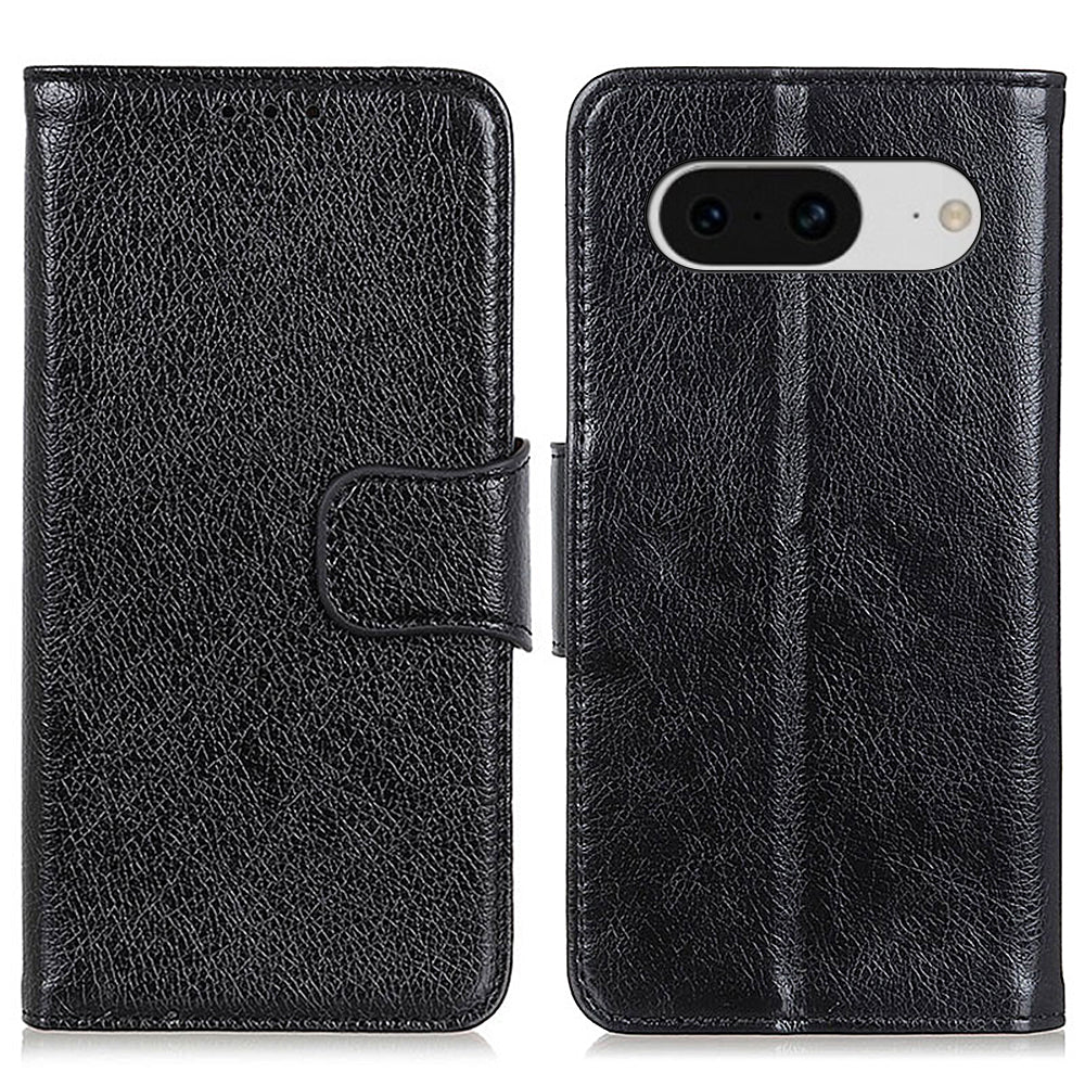 Stand Shell for Google Pixel 8 Split Leather Phone Case Nappa Texture Wallet Cover
