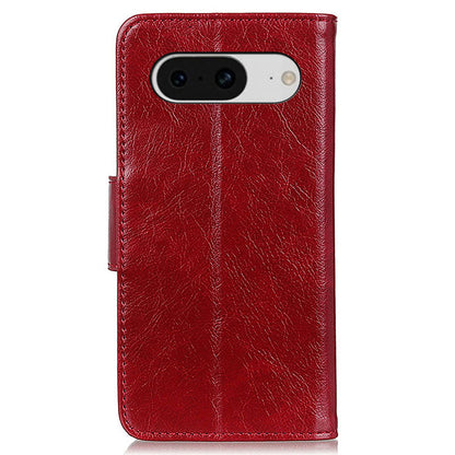 Stand Shell for Google Pixel 8 Split Leather Phone Case Nappa Texture Wallet Cover