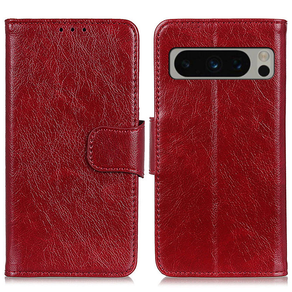For Google Pixel 8 Pro Stand Split Leather Phone Case Nappa Texture Wallet Cover