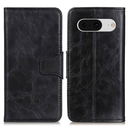 For Google Pixel 8 Split Leather Phone Wallet Case Crazy Horse Texture Stand Cell Phone Cover