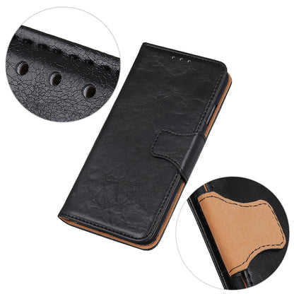 For Google Pixel 8 Split Leather Phone Wallet Case Crazy Horse Texture Stand Cell Phone Cover