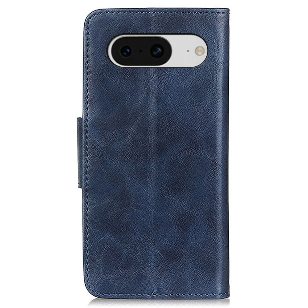 For Google Pixel 8 Split Leather Phone Wallet Case Crazy Horse Texture Stand Cell Phone Cover