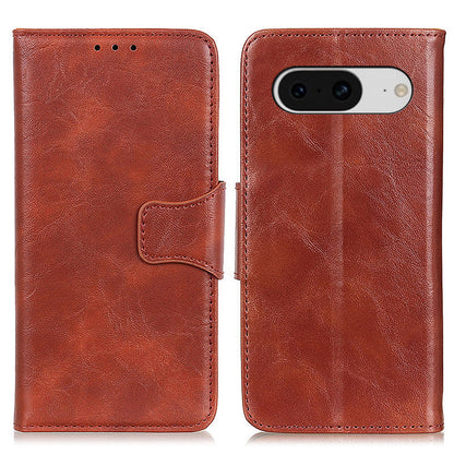 For Google Pixel 8 Split Leather Phone Wallet Case Crazy Horse Texture Stand Cell Phone Cover