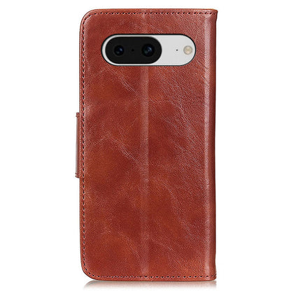 For Google Pixel 8 Split Leather Phone Wallet Case Crazy Horse Texture Stand Cell Phone Cover
