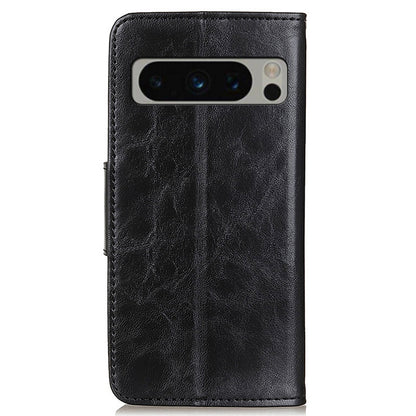 For Google Pixel 8 Pro Split Leather Flip Cover Crazy Horse Texture Anti-Drop Wallet Phone Case with Stand