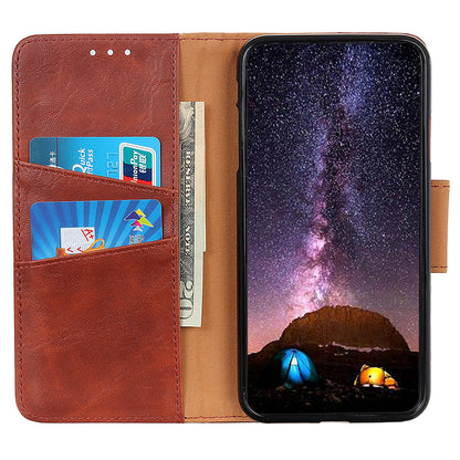 For Google Pixel 8 Pro Split Leather Flip Cover Crazy Horse Texture Anti-Drop Wallet Phone Case with Stand