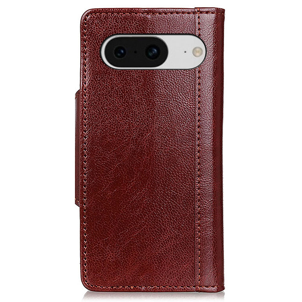 Phone Wallet Case for Google Pixel 8 , Anti-scratch PU Leather Cowhide Texture Stand Cover