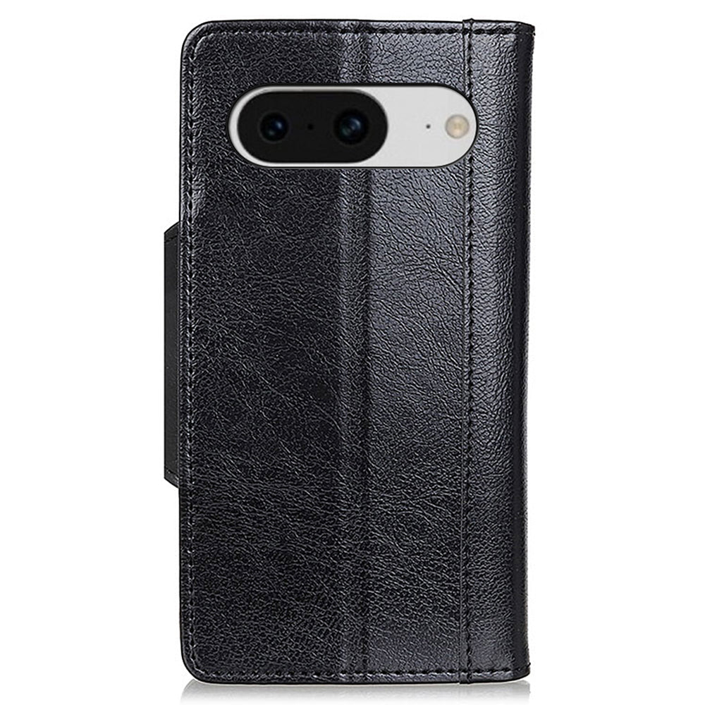 Phone Wallet Case for Google Pixel 8 , Anti-scratch PU Leather Cowhide Texture Stand Cover