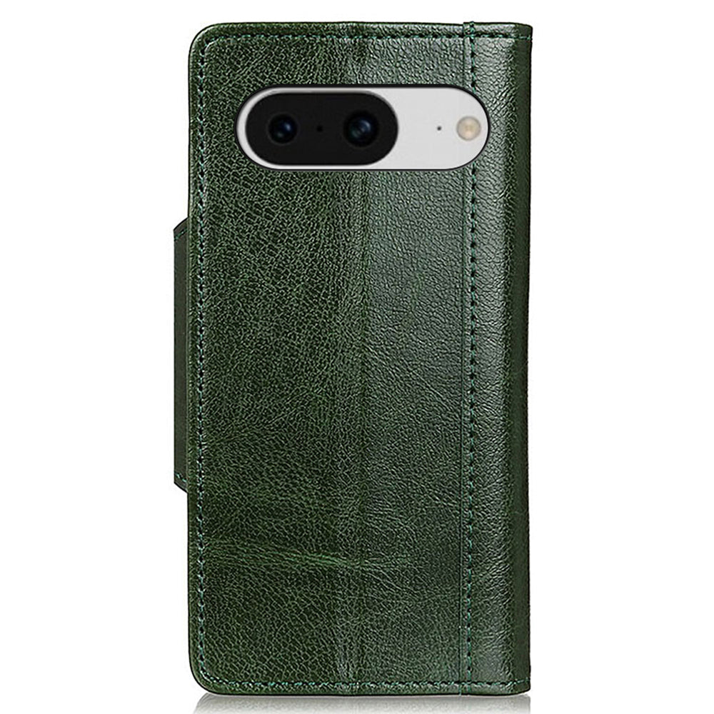 Phone Wallet Case for Google Pixel 8 , Anti-scratch PU Leather Cowhide Texture Stand Cover