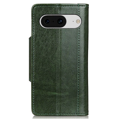 Phone Wallet Case for Google Pixel 8 , Anti-scratch PU Leather Cowhide Texture Stand Cover