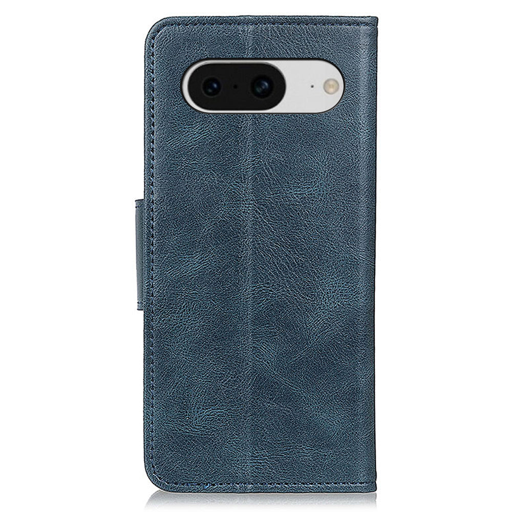 Leather Cover for Google Pixel 8 Cell Phone Wallet Case Crazy Horse Texture Shell with Stand
