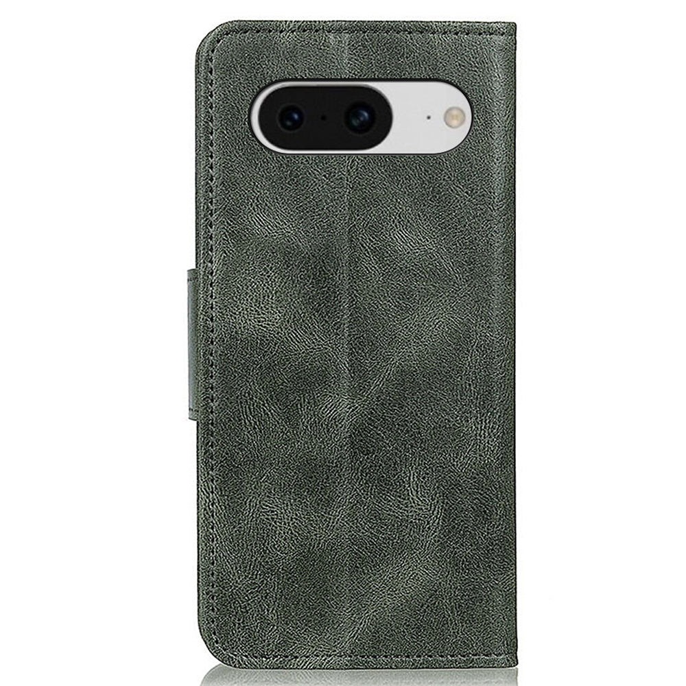 Leather Cover for Google Pixel 8 Cell Phone Wallet Case Crazy Horse Texture Shell with Stand