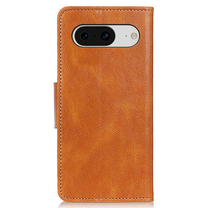 Leather Cover for Google Pixel 8 Cell Phone Wallet Case Crazy Horse Texture Shell with Stand