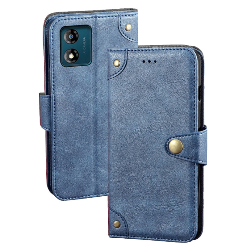 IDEWEI For Motorola Moto E13 4G PU Leather Wallet Case Anti-Drop Shockproof Phone Cover with Stand