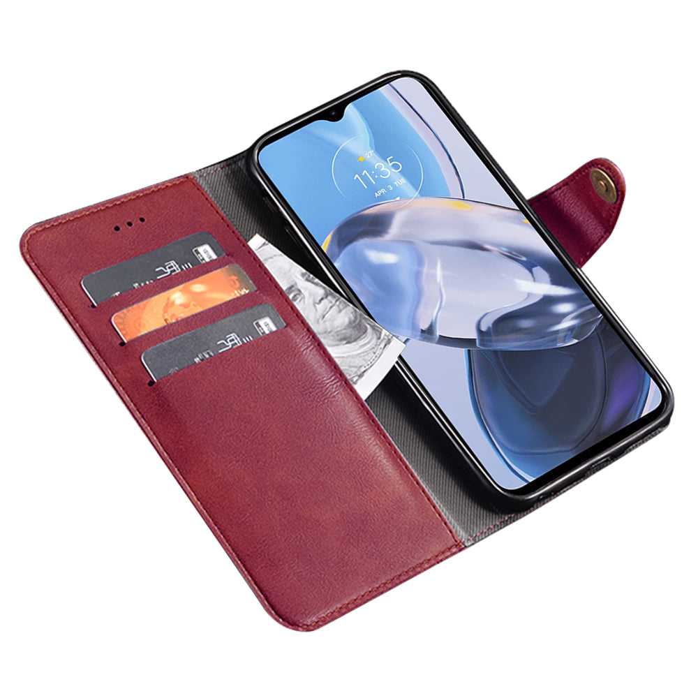 IDEWEI For Motorola Moto E13 4G PU Leather Wallet Case Anti-Drop Shockproof Phone Cover with Stand