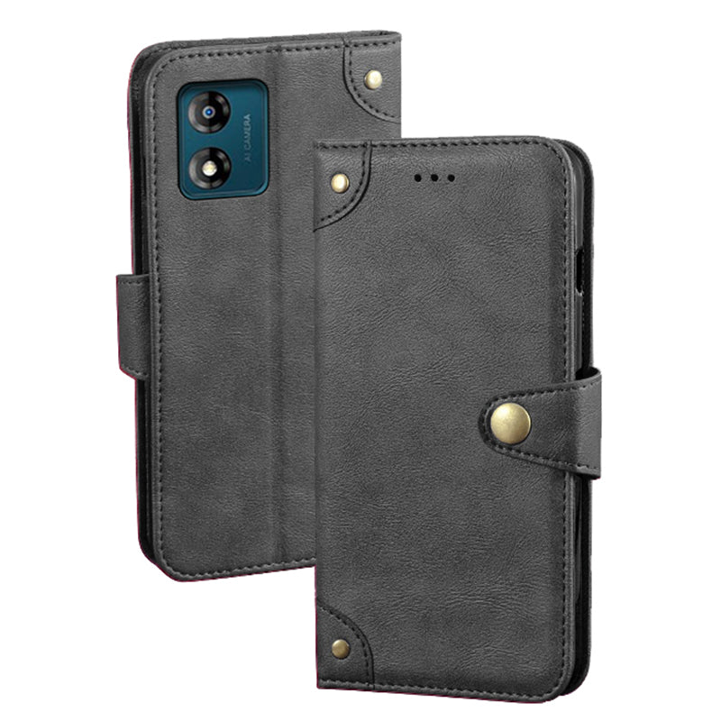 IDEWEI For Motorola Moto E13 4G PU Leather Wallet Case Anti-Drop Shockproof Phone Cover with Stand