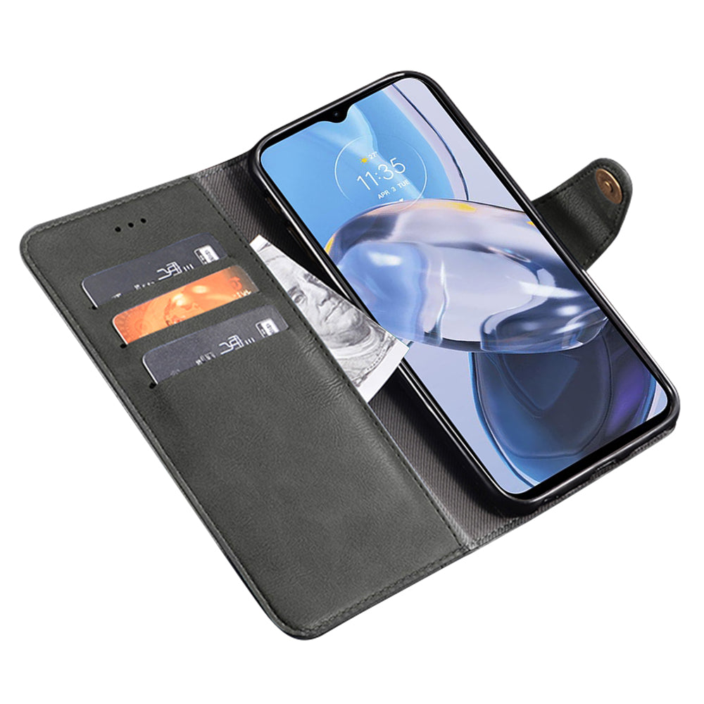 IDEWEI For Motorola Moto E13 4G PU Leather Wallet Case Anti-Drop Shockproof Phone Cover with Stand